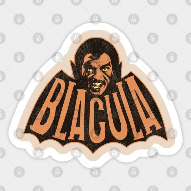 Blacula Vintage Dracula Vampire Horror Movie Sticker by darklordpug